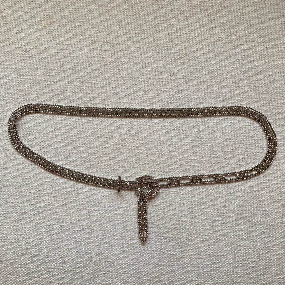 Silver Rhinestone  Chain Belt